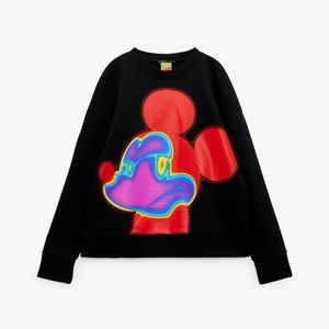 Disney Mickey thermal map sweatshirt RARE DISNEY NWT